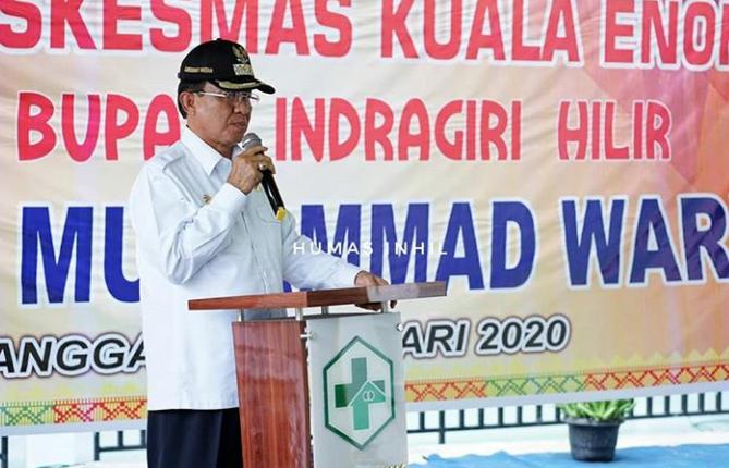 Bupati Indragiri Hilir HM Wardan meresmikan pusat kesehatan masyarakat(puskesmas) Tanah Merah.