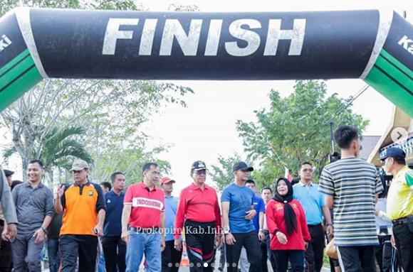Bupati HM. Muhammad Wardan Melepas Lomba Lari Inhil Spirit Run 2020 Iven Nasional di adakan di Kabupaten Inhil. 