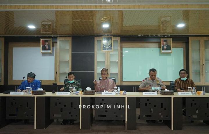 Bupati HM Wardan Rapat Koordinasi Tim Gugus Tugas Percepatan Penanganan Covid 19  Inhil