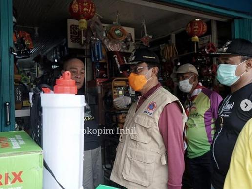Tim Gugus Tugas Pencegahan Covid-19 Inhil Terus Gelorakan Penyemprotan Disinfektan Cegah Penyebaran Virus Covid 19