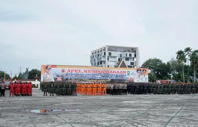 BUPATI HM WARDAN IKUTI APEL KESIAGAAN BENCANA KARHUTLA 2020