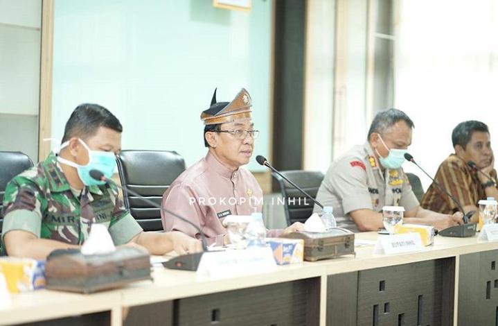 Bupati HM Wardan Rapat Koordinasi Tim Gugus Tugas Percepatan Penanganan Covid 19  Inhil