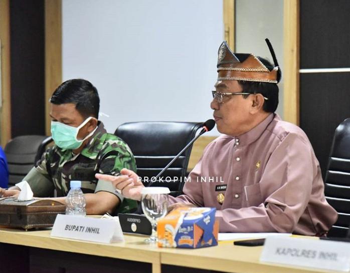 Bupati HM Wardan Rapat Koordinasi Tim Gugus Tugas Percepatan Penanganan Covid 19  Inhil