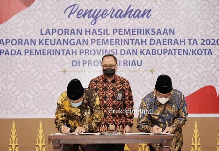Pemerintah Kabupaten Indragiri Hilir Terima 5 Kali Berturut Turut WTP Dari BPK RI Perwakilan Riau