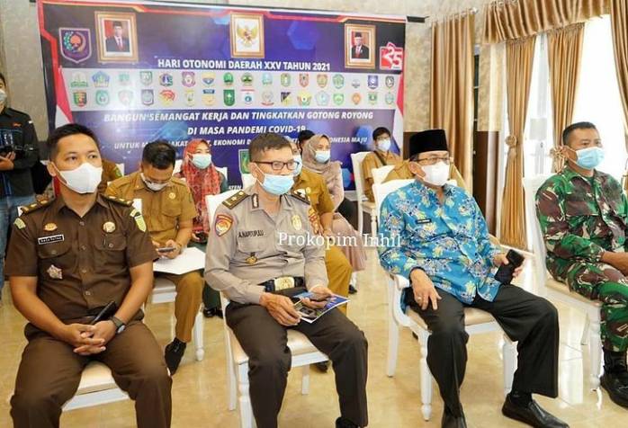 Bupati Indragiri Hilir HM Wardan Peringati Hari Otonomi Daerah Ke XXV Secara Virtual