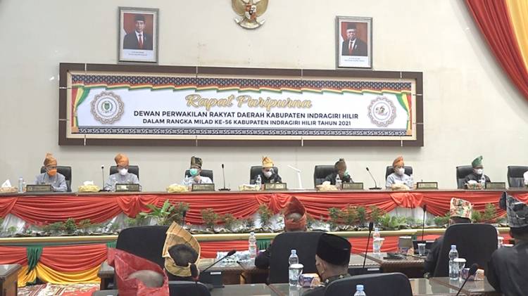 Berlangsung Khidmat Rapat Paripurna DPRD Kabupaten Inhil dalam Rangka Milad Ke-56 Inhil