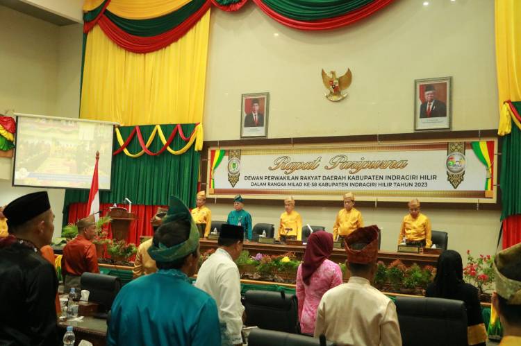Ketua DPRD H Ferryandi Pimpin Rapat Paripurna Milad Kabupaten Indragiri Hilir Ke 58 Tahun 2023