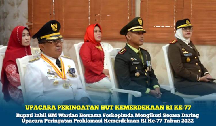 Bupati Inhil Ikuti Peringatan Detik-detik Proklamasi Kemerdekaan RI ke-77 