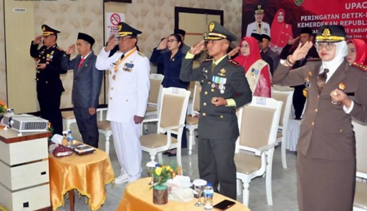 Bupati Inhil Ikuti Peringatan Detik-detik Proklamasi Kemerdekaan RI ke-77 