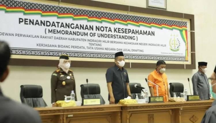 Dewan Perwakilan Rakyat(DPRD) Kab Inhil Memorondum Of Understanding(MOU) dengan Kejaksaan Negeri Tembilahan