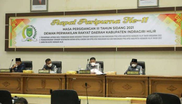 DPRD Dan Bupati Kabupaten Indragiri Hilir Tanda Tangani KUA dan PPAS APBD Tahun Anggaran 2022