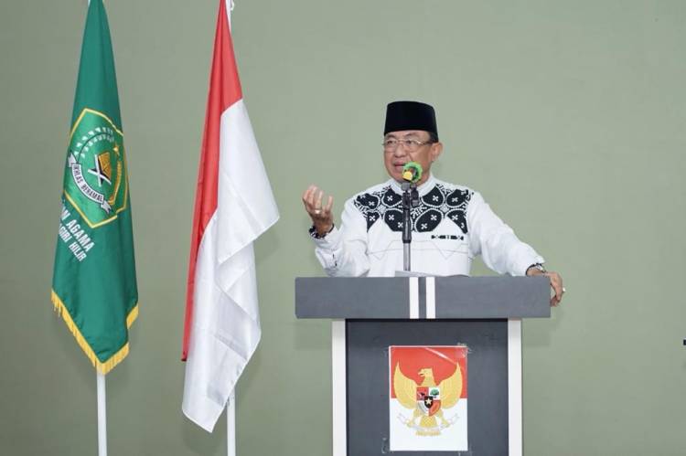 Bupati HM. Wardan Buka Kegiatan Penguatan Moderasi Beragama bagi Penyuluh Agama di Kemenag Inhil