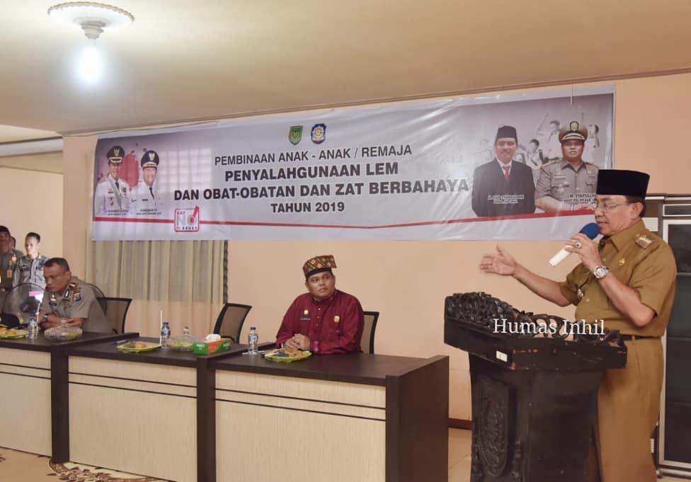 Bupati Inhil Membuka Pembinaan Anak Remaja Pengguna Lem dan Obat Oplosan