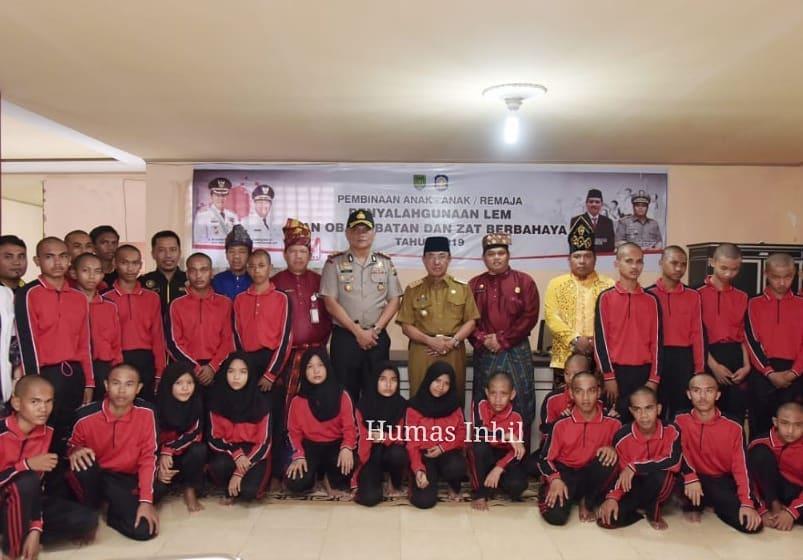 Bupati Inhil Membuka Pembinaan Anak Remaja Pengguna Lem dan Obat Oplosan
