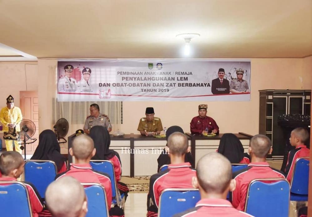 Bupati Inhil Membuka Pembinaan Anak Remaja Pengguna Lem dan Obat Oplosan