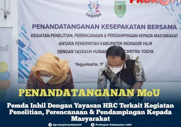 Bupati Inhil HM Wardan Menghadiri Penandatangan Kesepakatan Bersama dengan Yayasan HRC