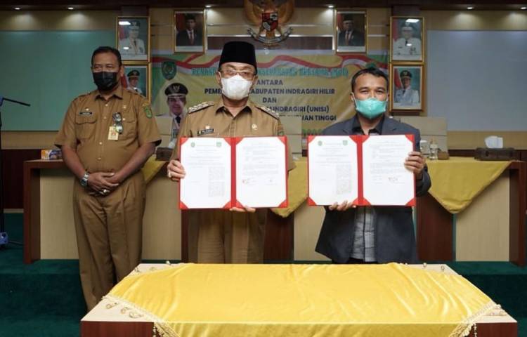 Bupati Inhil HM. Wardan Tandatangani MoU Kerja Sama dengan Unisi