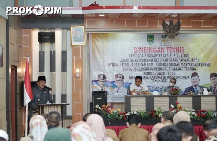 Gali Potensi Mitra Binaan, Dinsos Inhil Gelar Bimtek LKS/LK3 yang Dibuka Bupati HM. Wardan