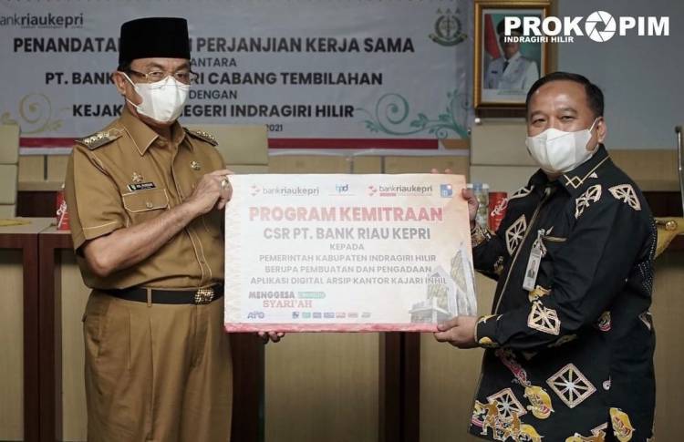 Bupati Inhil HM Wardan Saksikan Penandatanganan Kerjasama PT Bank Riau Kepri dengan Kejari Inhil