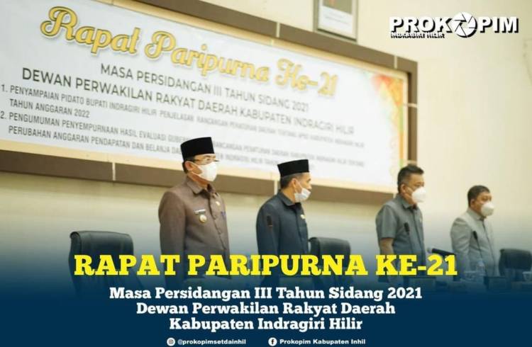 Rapat Paripurna Ke-21 DPRD, Bupati HM Wardan Sampaikan Pidato Penjelasan Ranperda APBD TA 2022