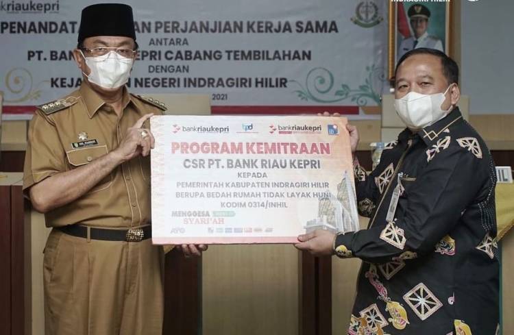 Bupati Inhil HM Wardan Saksikan Penandatanganan Kerjasama PT Bank Riau Kepri dengan Kejari Inhil