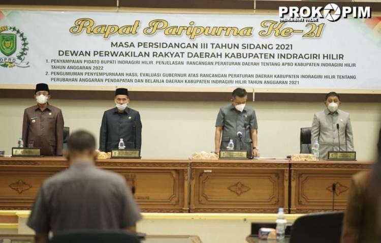 Rapat Paripurna Ke-21 DPRD, Bupati HM Wardan Sampaikan Pidato Penjelasan Ranperda APBD TA 2022