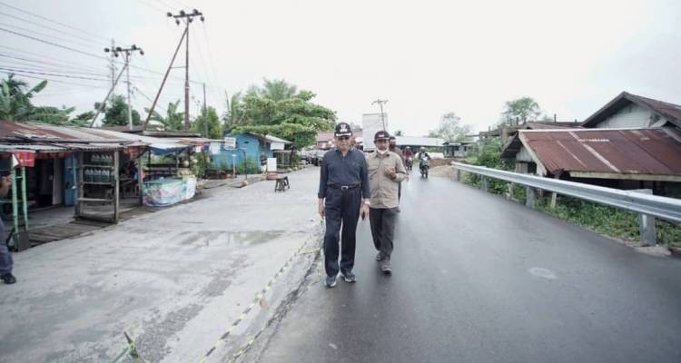 Tinjau Ruas Jalan , Bupati Inhil HM.Wardan Inginkan Pekerjaan Tidak Asal-asalan.