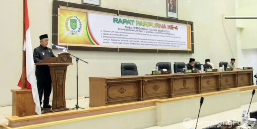 Hadiri Rapat Paripurna Pj. Bupati Herman Penyampaian Rekomendasi DPRD Inhil Terhadap LKPJ Bupati Tahun Anggaran 2023