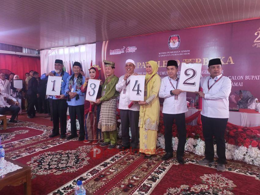 KPU Inhil Tetapkan No Urut Calon Bupati Dan Wakil Bupati Periode 2024- 2029.