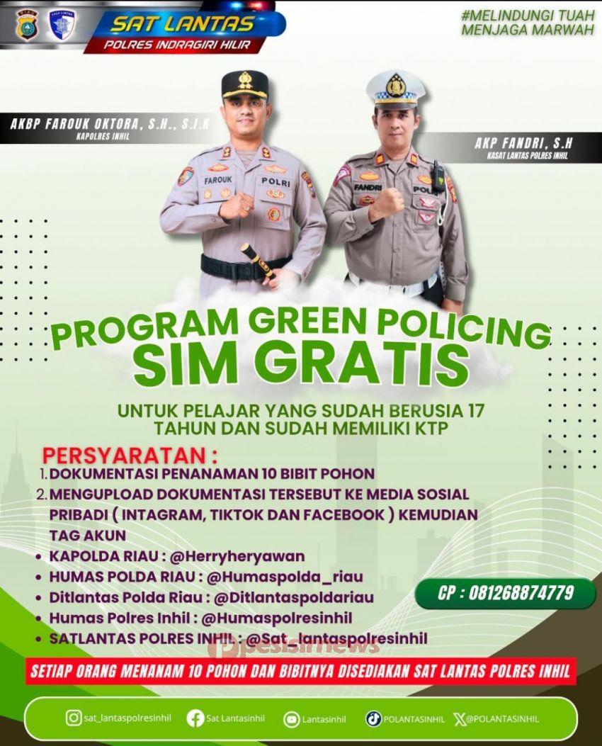 Kabar Gembira! Polres Inhil Gratiskan SIM untuk Pelajar Usia 17 Tahun Lewat Program Green Policing