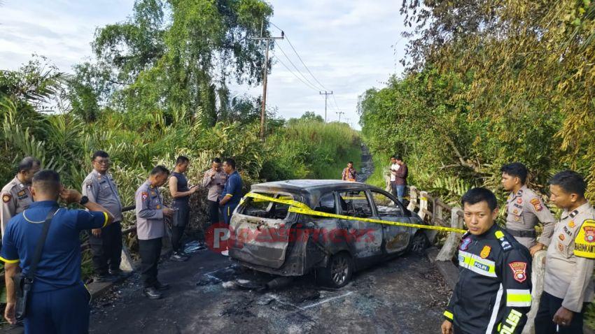 Kapolres Inhil langsung Perintahkan Kasat Reskrim segera menyelidiki Mobil Honda Mobilio Terbakar di Jembatan Parit 23, Yang mengakibatkan Dua Penumpa