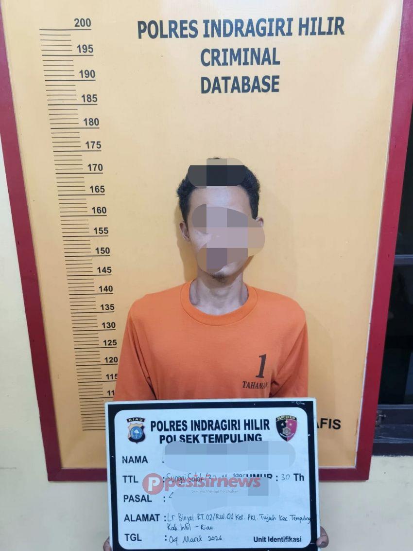 Polsek Tempuling Amankan Pelaku Penganiayaan dengan Sajam di Pangkalan Tujuh