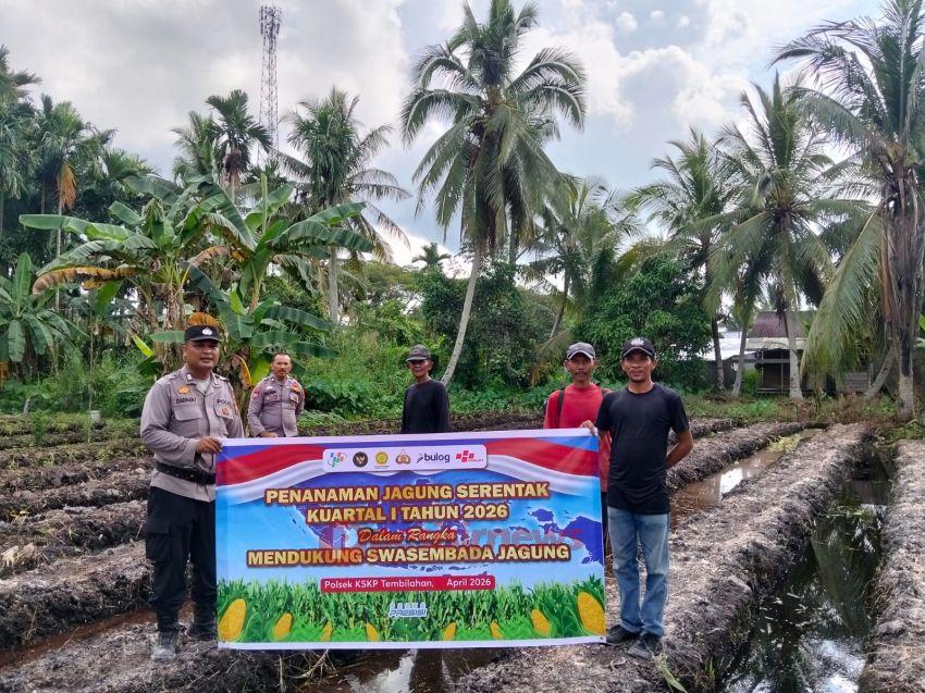 Kapolsek KSKP Tembilahan Pimpin Penanaman Jagung Dukung Asta Cita Ketahanan Pangan