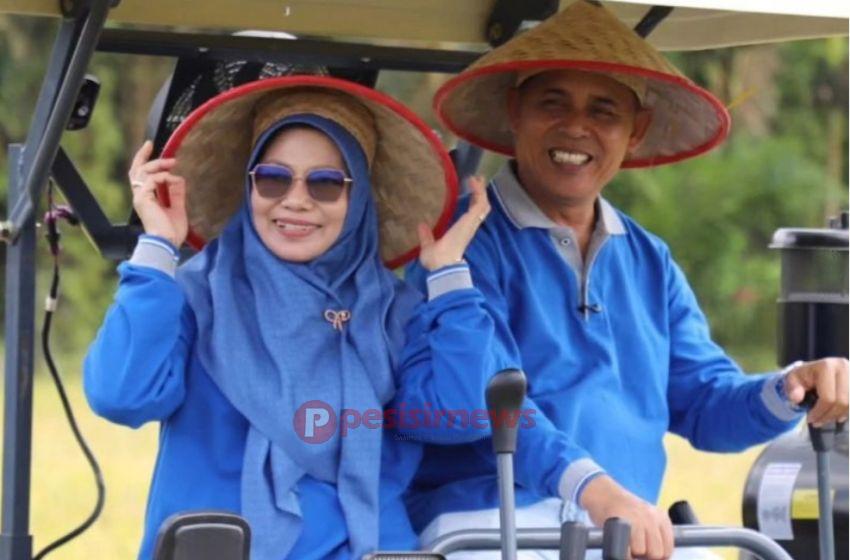 Bupati Inhil Herman dan Ketua TP PKK Hadiri Panen Raya Padi Perdana Tanam Jenis IP