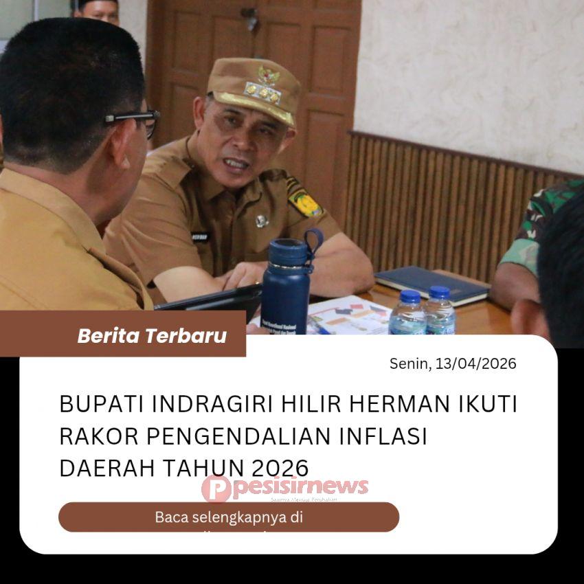 Bupati Indragiri Hilir Herman Ikuti Rakor Pengendalian Inflasi Daerah Tahun 2026