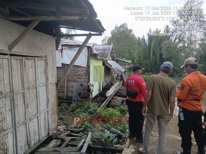 Abrasi di Kelurahan Enok, Empat Rumah Warga Terdampak