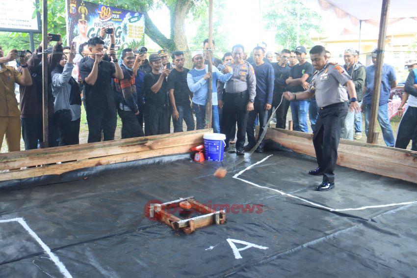 Polres Inhil Gelar Perlombaan Gasing Bhayangkara, Lestarikan Budaya Melayu dalam Semangat Hari Bhayangkara ke-80