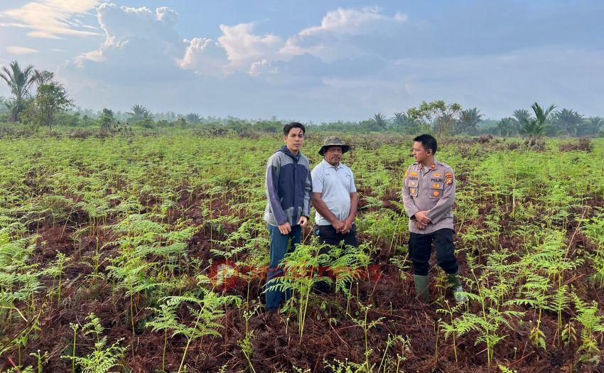 Polsek Mandah Koordinasi Pengecekan Lahan Jagung di Desa Bente Dukung Swasembada Pangan