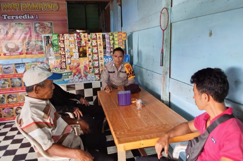 Bhabinkamtibmas Desa Belaras Koordinasi Pendataan Lahan Jagung, Dukung Swasembada Pangan di Mandah